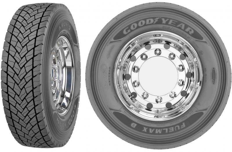 Dos de los nuevos neumáticos de camión lanzados recientemente por Goodyear.