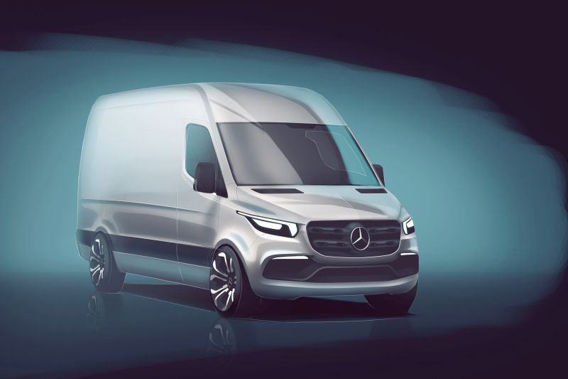 Skizze gibt Vorgeschmack auf künftige Designsprache: Mercedes-Benz Vans enthüllt erste Details zum neuen Sprinter