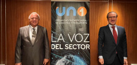 El presidente de UNO Logística, Francisco Aranda, y el presidente de ATE Outsourcing, Luis Pérez