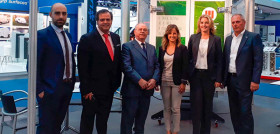 (Izq Der) Miguel Sánchez, Miguel Peragón (hijo), Miguel Peragón, María Esteban, Gabi Winkler y Hartmut Winkler
