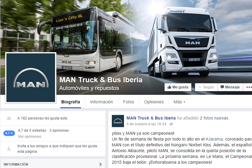 La apertura de su página en Facebook forma parte de la estrategia de transparencia de MAN.