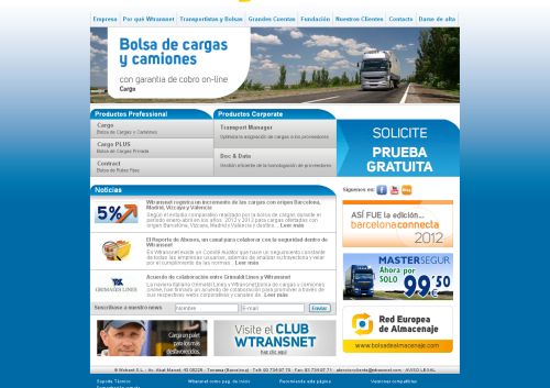 Incremento cargas wtransnet 