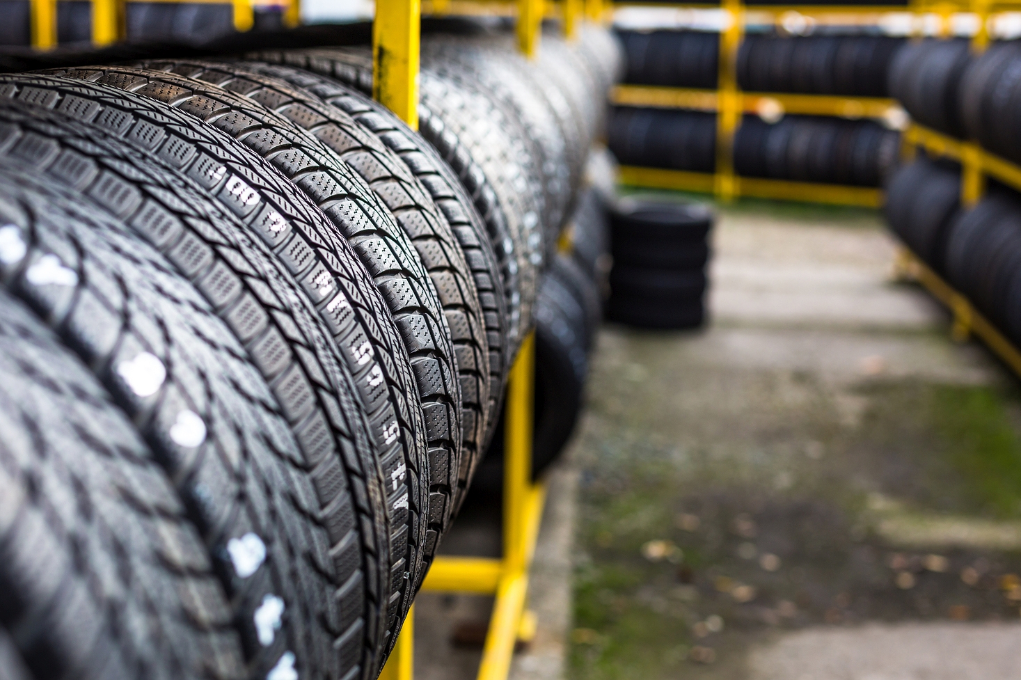 Tires for sale at a tire store