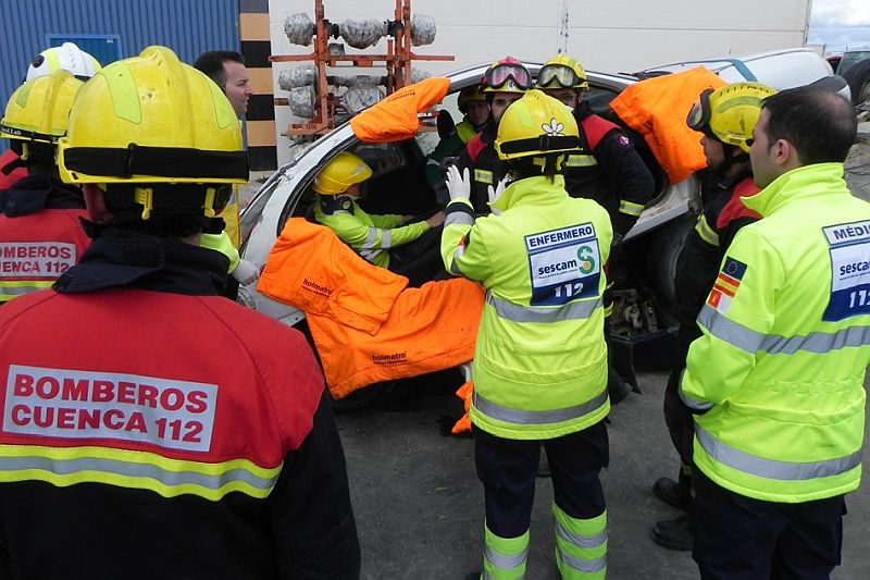 Durante el simulacro se han llevado a cabo labores de excarcelación.